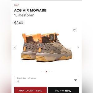 Men’s Nike ACG Air Mowabb Limeston/Reflect Size 14